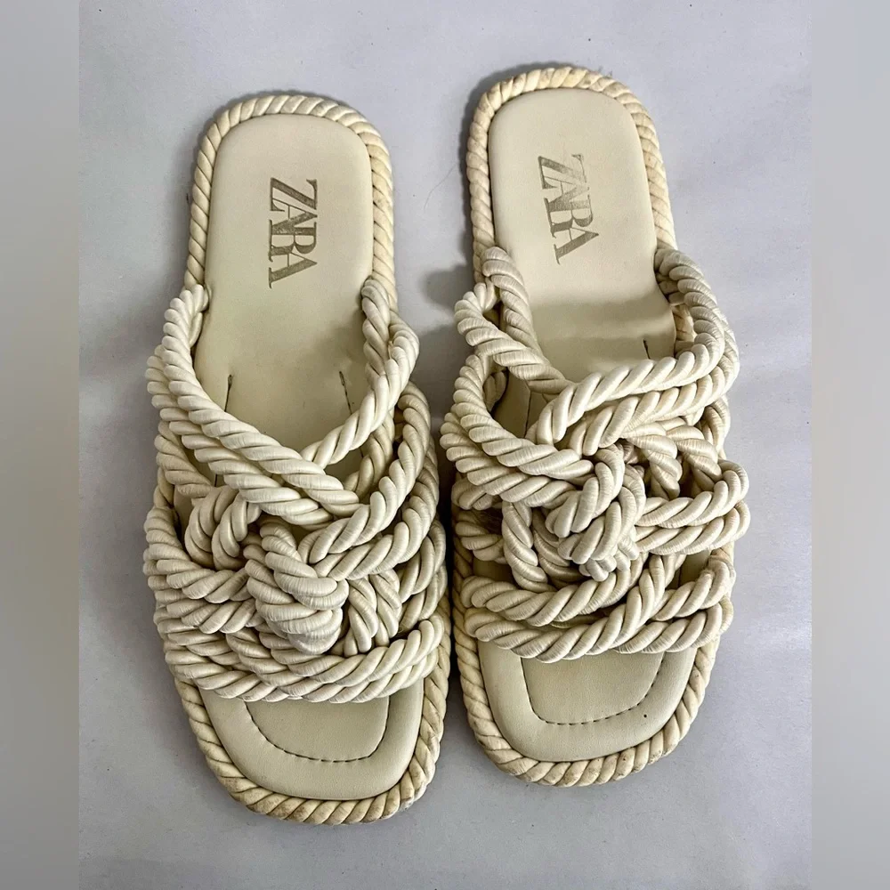 ZARA Rope Knotted Sandals - Picture 4 of 5